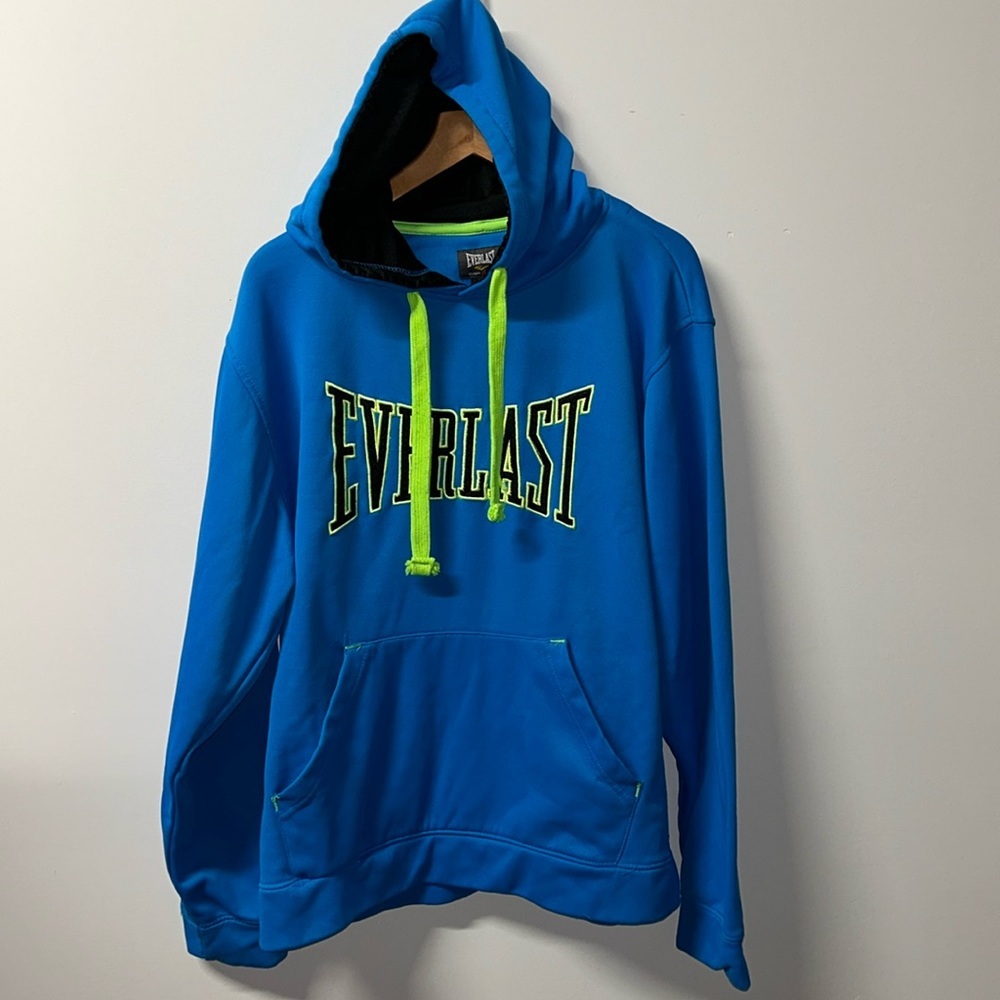 Everlast‎ Blue Hooded Pullover Sweatshirt With Pocket- Large